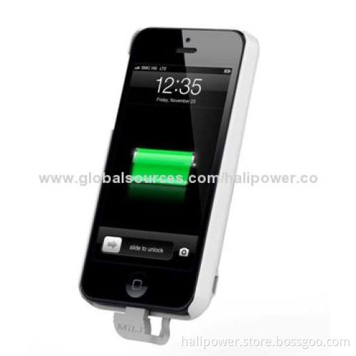 MFI 2,200mAh capacity power bank for iPhone 5/5S/5C with built-in charging cable